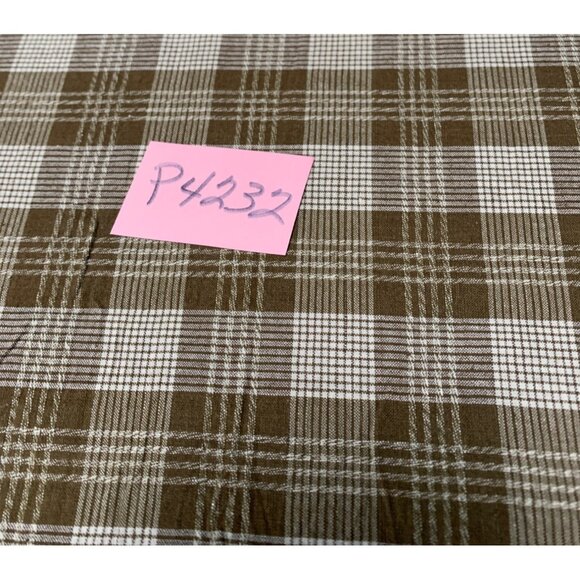 Brown & White Plaid Cotton Fabric 15" x 42" For Sewing & Craft Projects - Picture 4 of 4